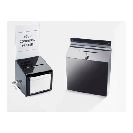 Cal-Mil Cal-Mil 388 Suggestion Box 12"W x 3-1/2"D x 15"H Black 388